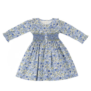 Macarena Dress, Blue Green Florals