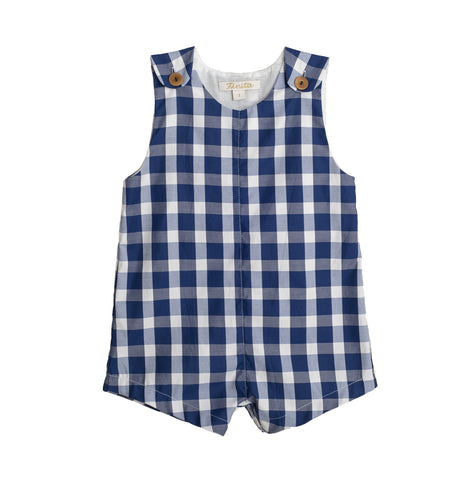 Pedro Romper, Blue Gingham