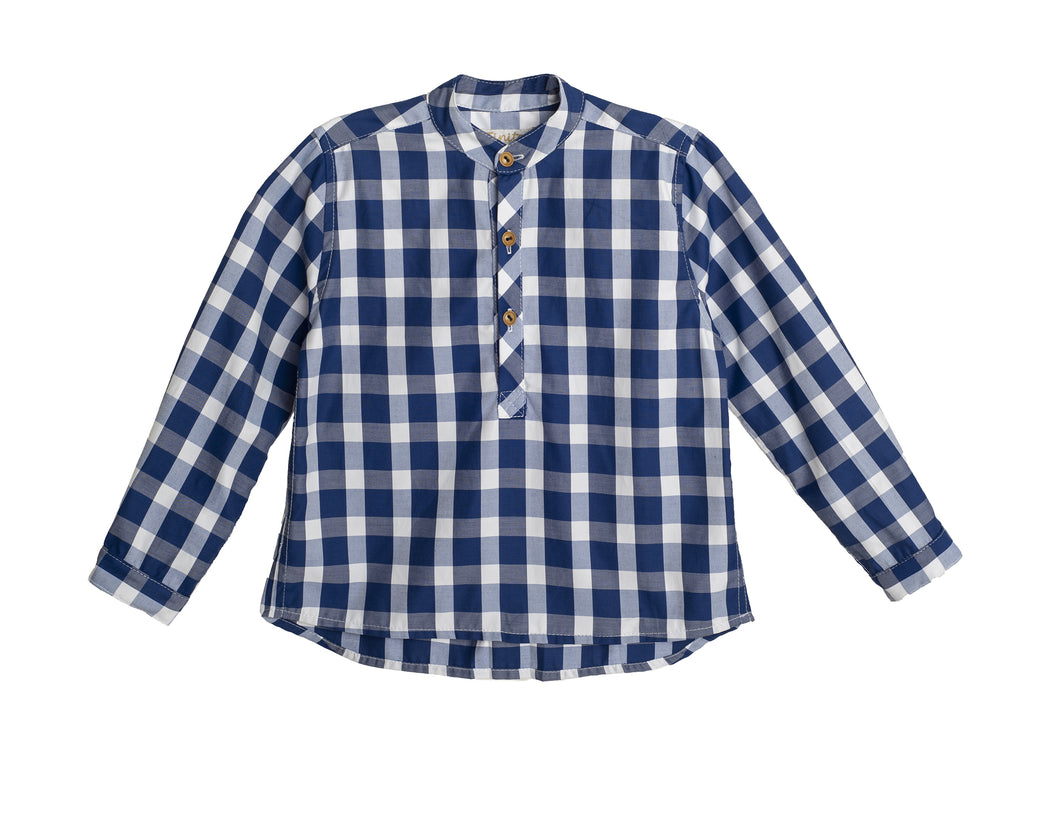 Pedro Shirt, Blue Gingham