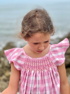 Isla Santa Cruz Dress, Pink Gingham