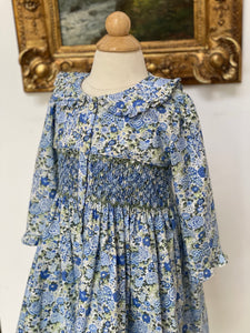 Macarena Dress, Blue Green Florals