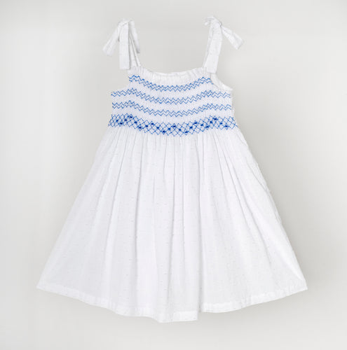 Isla Isabela Dress, White Plumeti