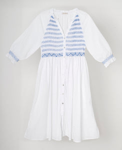 Womens Isla Isabela Dress, White Plumeti